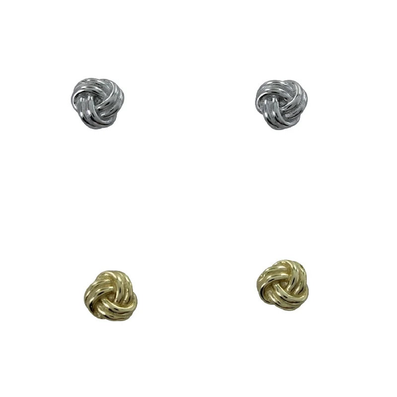 silver stud earrings for women -Knot Tonight Stud Earrings