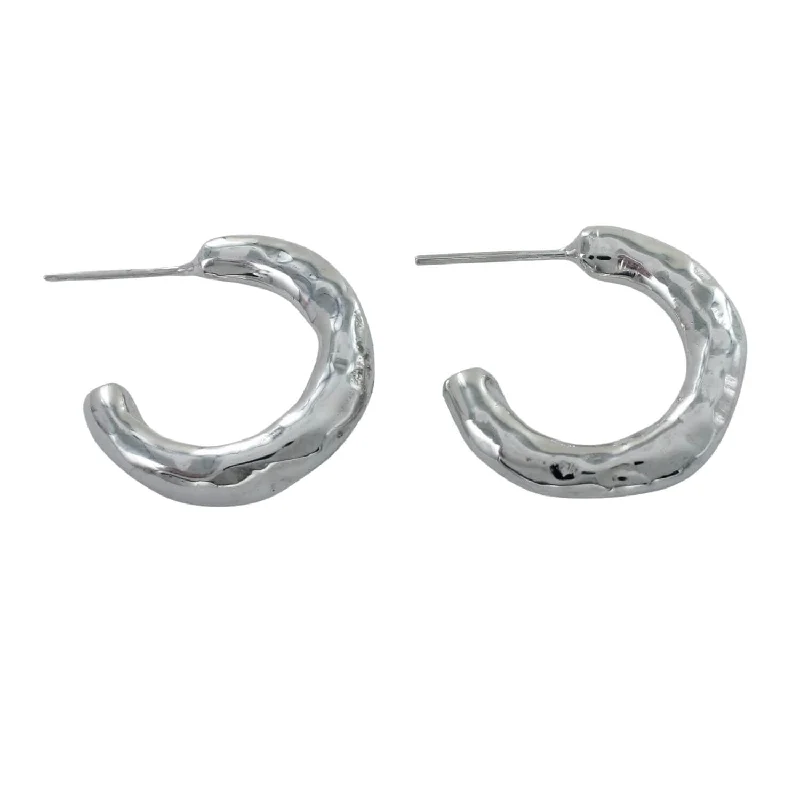 unique engagement rings for women -Orbit Hoop Earrings Hammered