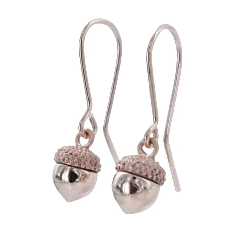 bridal rings for women -18k Rose Gold Acorn Earrings