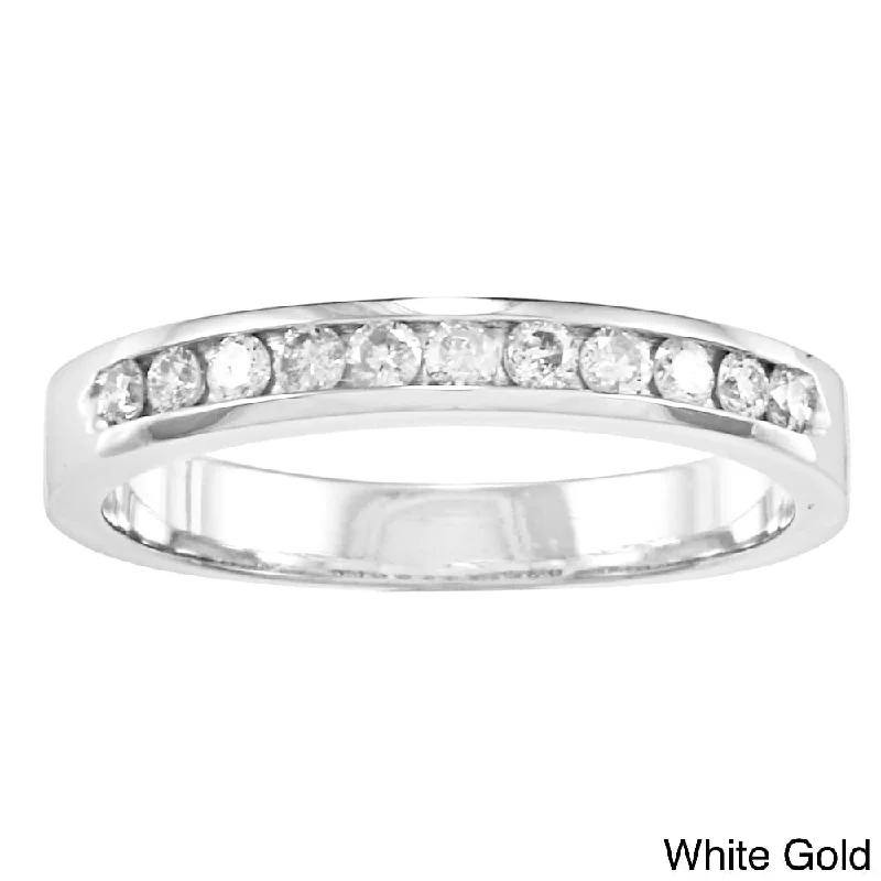 wedding engagement ring sets -Auriya 10k Gold 1/4ctw Channel Diamond Wedding Band (J-K, I2-I3)