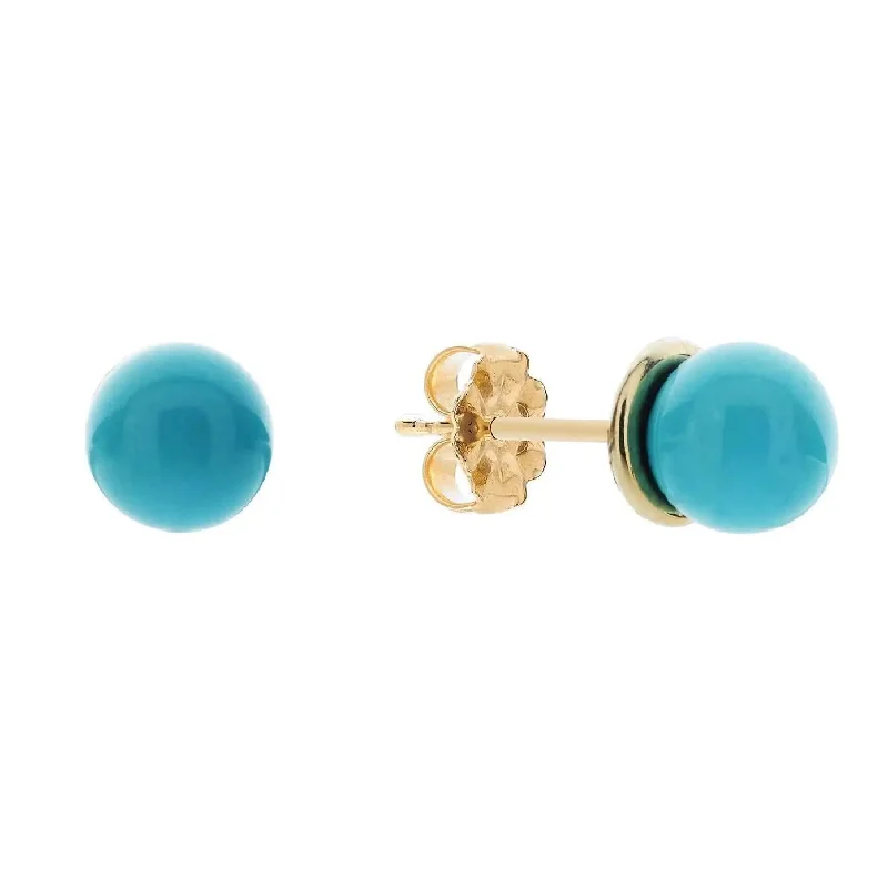 round-cut rings for women -Floating Turquoise Stud Earrings