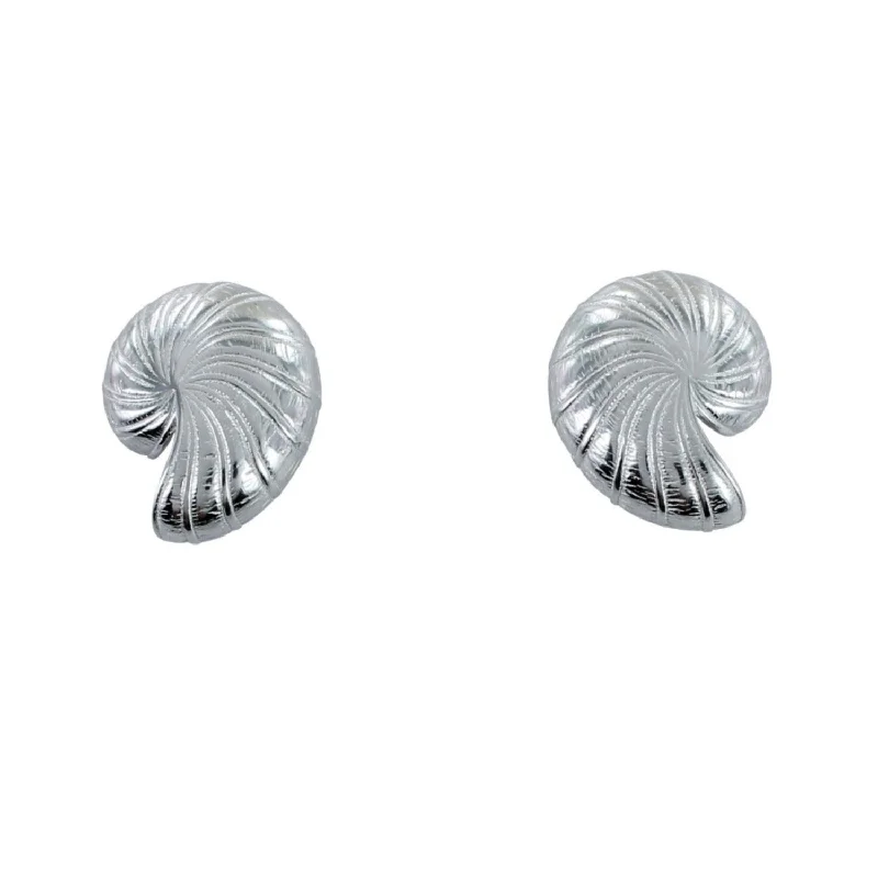 matching earrings and bracelet sets -Nautilus Shell Stud Earrings