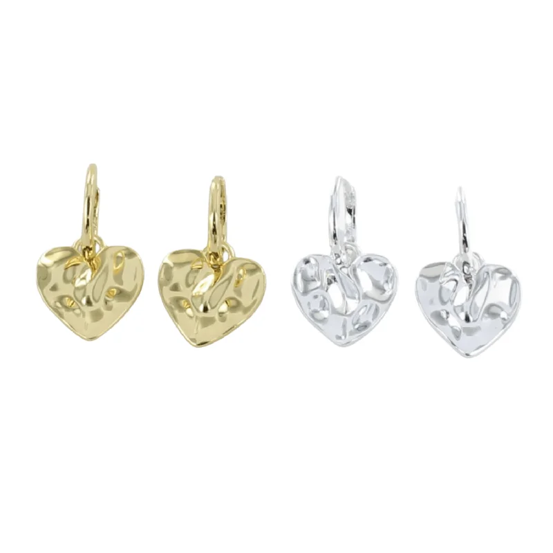 stackable rings for women -Sterling Silver Cleo Heart Earrings