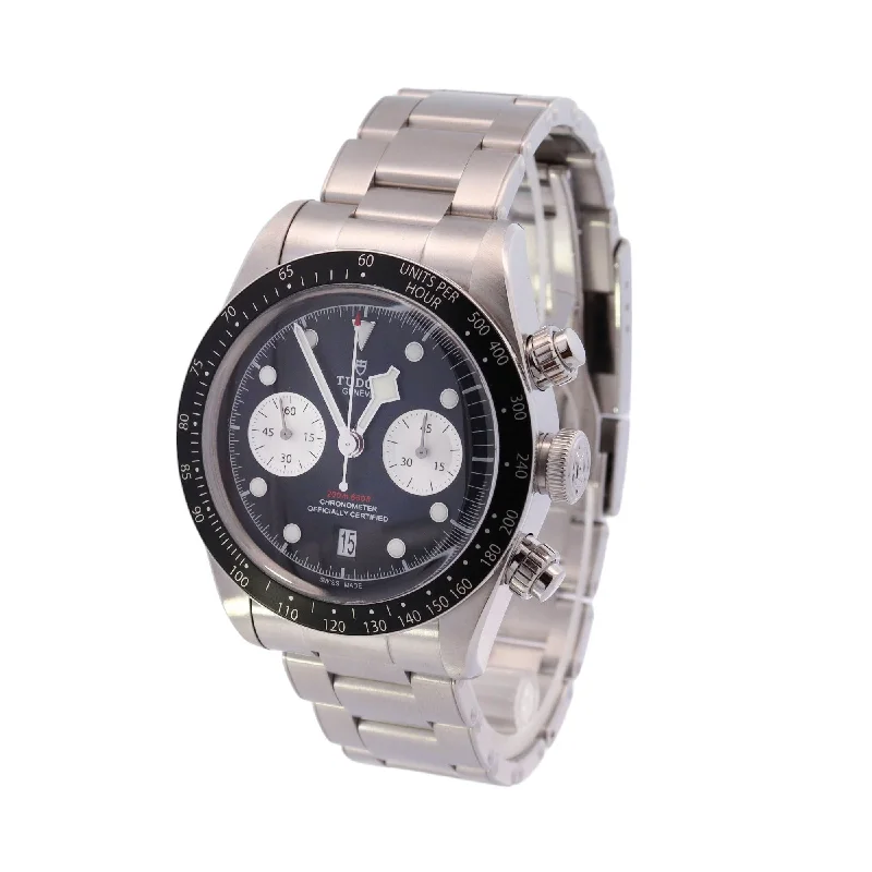 Tudor Black Bay Chrono Stainless Steel 41mm Black Chronograph Dial Watch Reference# 79360N