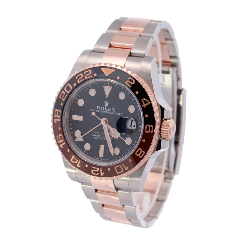 Rolex GMT-Master II "Rootbeer" Two-Tone Rose Gold & Steel 40mm Black Dot Dial Watch Reference# 126711CHNR