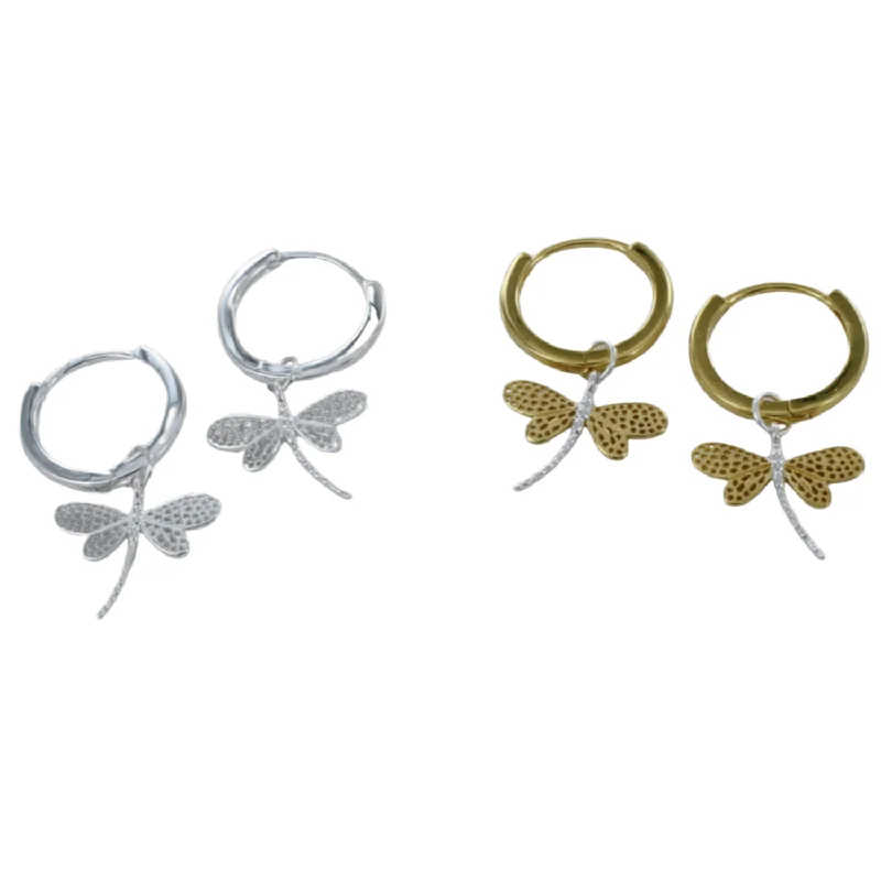 oversized hoop earrings for women -Dragonfly Earrings