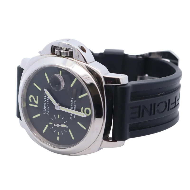 Panerai Luminor Marina Automatic Stainless Steel 44mm Black Stick & Arabic Dial Watch Reference #: PAM00104