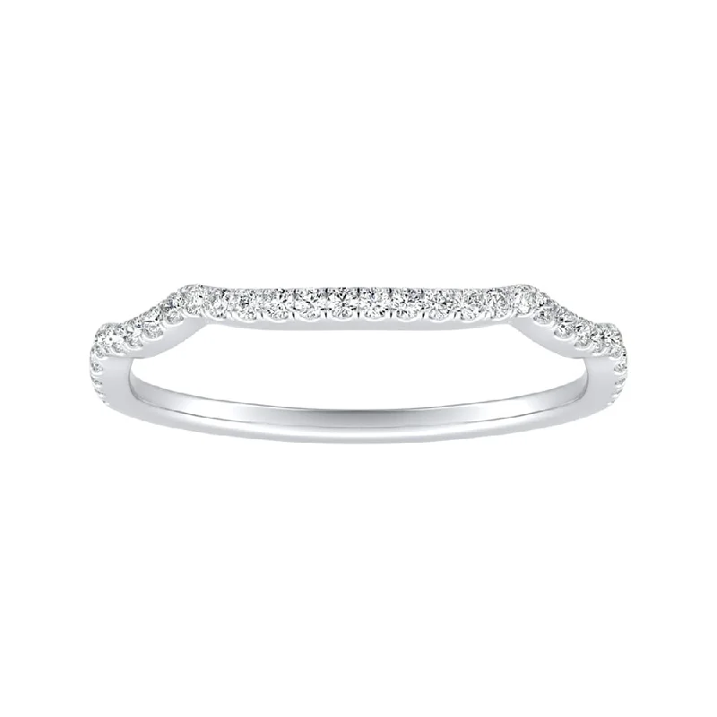 diamond halo engagement rings for women -Auriya 1/8ctw Contoured Diamond Wedding Band Platinum