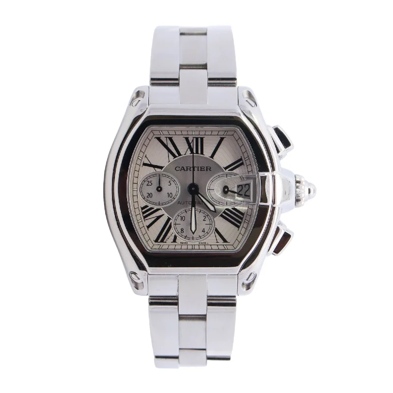 Cartier Roadster 48mm Silver Dial Watch Ref# W62019X6