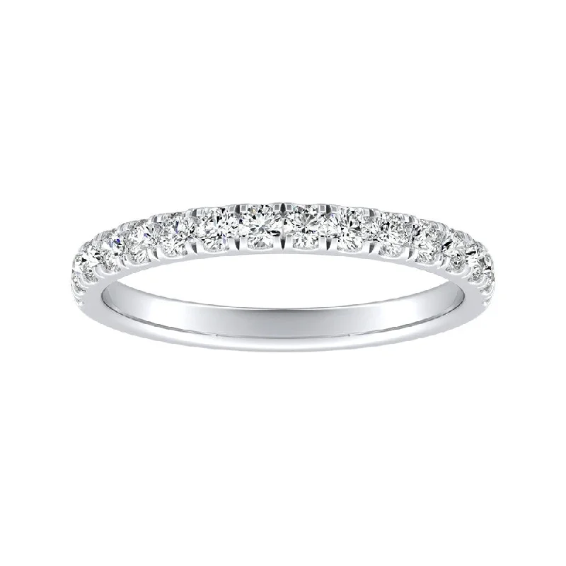 unique diamond engagement rings -Auriya 3/8ctw Classic Round Diamond Wedding Band Platinum