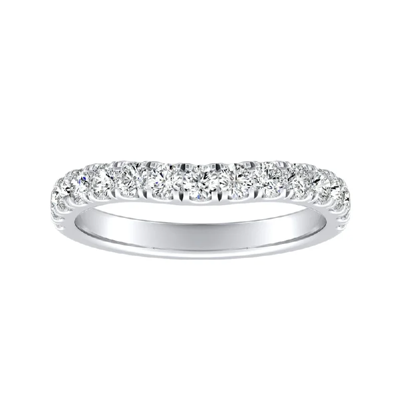 oval engagement rings for women -Auriya 5/8ctw Contoured Diamond Wedding Band 14k Gold