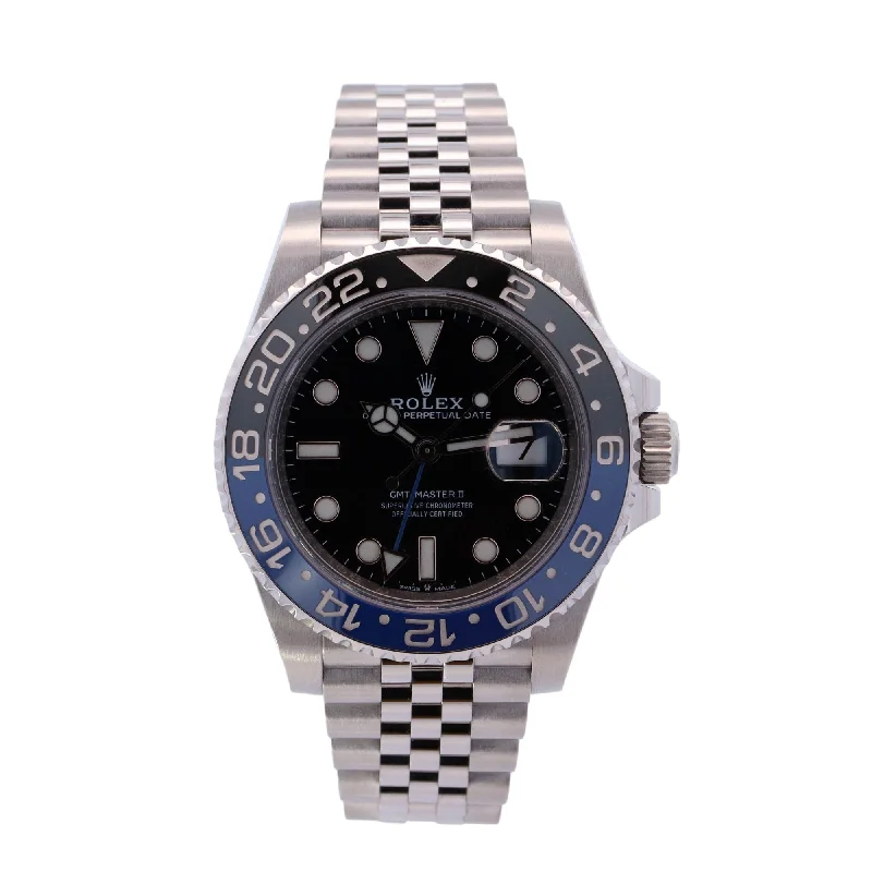 Rolex GMT Master "Batgirl" Stainless Steel 40mm Black Dot Dial Watch Reference #: 126710BLNR