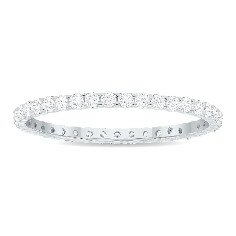 Women's 1/2 Carat TW Thin Diamond Eternity Band in 10K White Gold