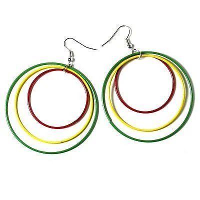 chic stud earrings for women -Rasta Rastafari Empress Irie Earring One Love Marley Reggae Jamaica Style New XL