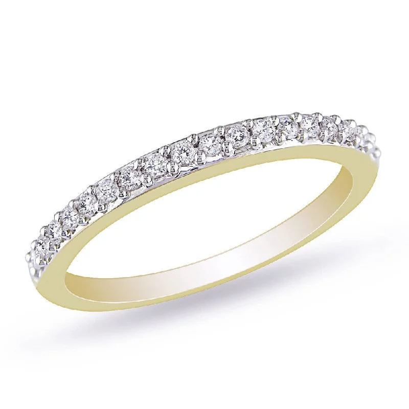 affordable diamond engagement rings -Miadora 10k Yellow Gold 1/4ct TDW Diamond Wedding Band - White