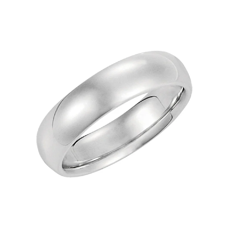 friendship necklaces for women -6mm Domed Comfort Fit Wedding Band in Platinum