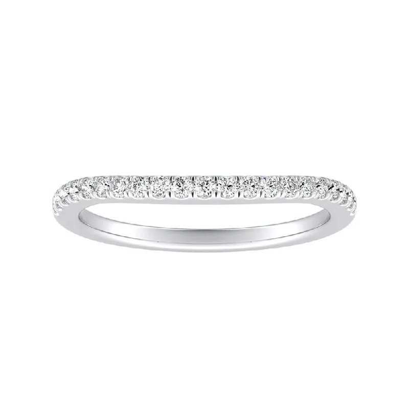 eternity engagement rings for women -Auriya Contoured 1/6ctw Round Diamond Wedding Band 14k Gold