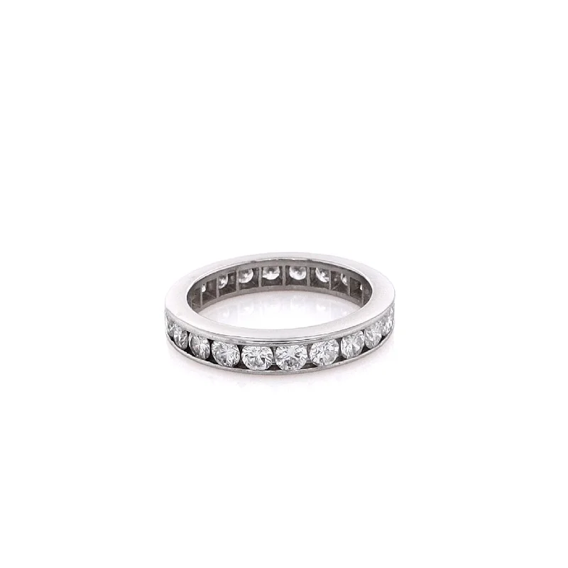 custom engagement rings for women -Estate Platinum Eternity Diamond Wedding Band