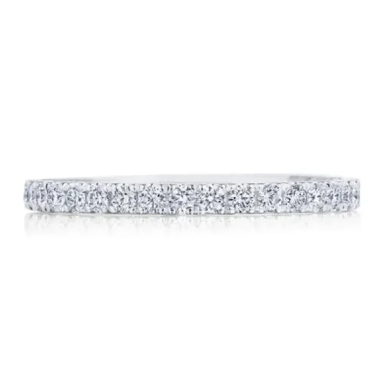 stylish engagement rings for women -Tacori Coastal Crescent French Pave Diamond Wedding Band