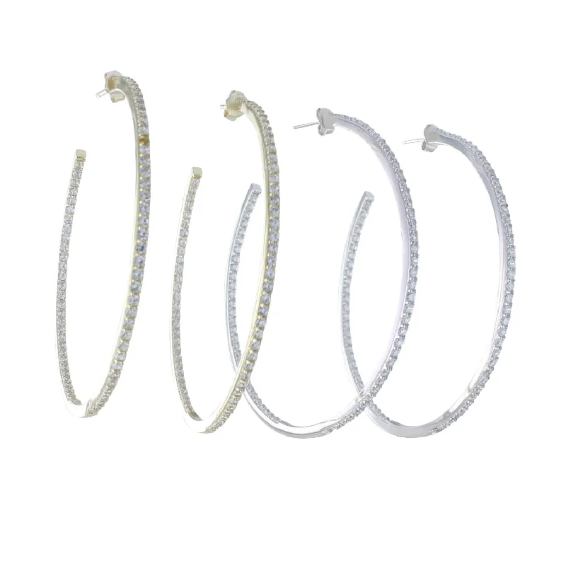 lightweight earrings for women -Extra Large Sparkling Hoop Earrings