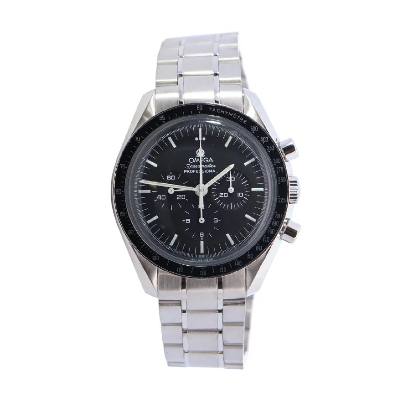 Omega Speedmaster Stainless Steel 42mm Black Chronograph Stick Dial Watch Reference #: 3570.50.00