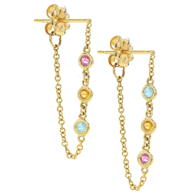 gold hoop earrings for women -The Dottie Chain Hoop