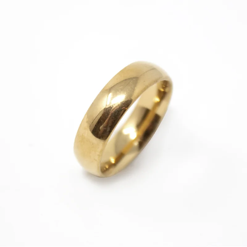 Stainless Steel 18K Gold Pl Band Ring 6MM