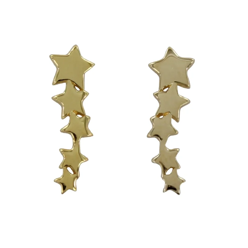 gold stud earrings for women -Shooting Star Sterling Silver Stud Earring