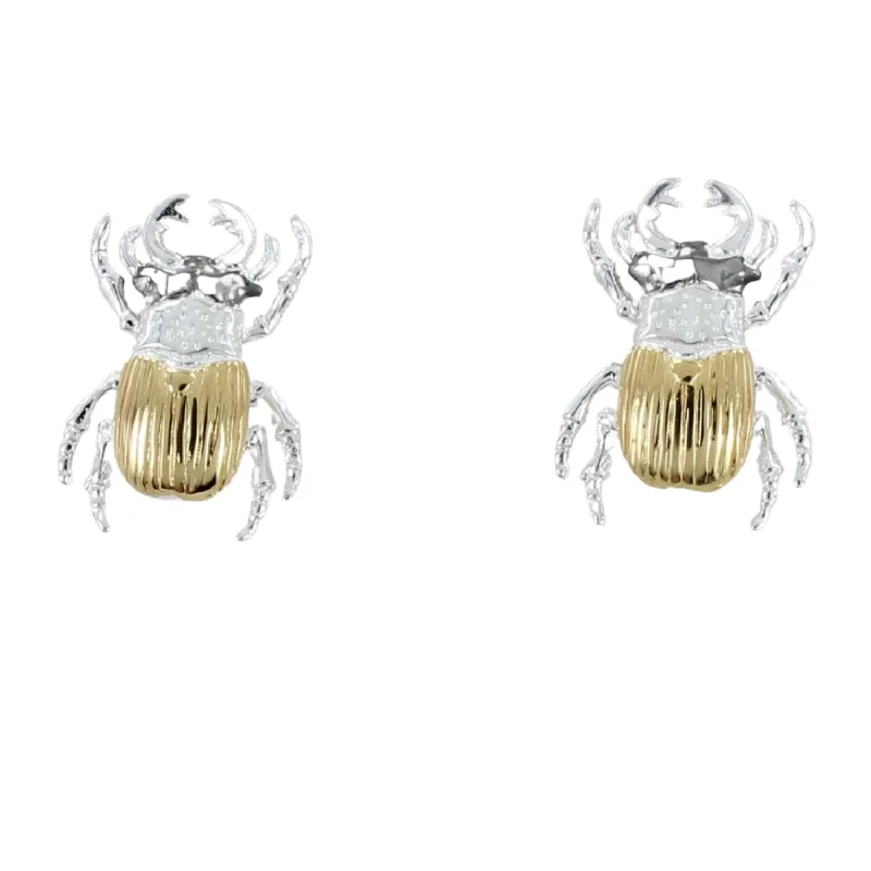 chic earrings for women -Stag Beetle Stud Earrings