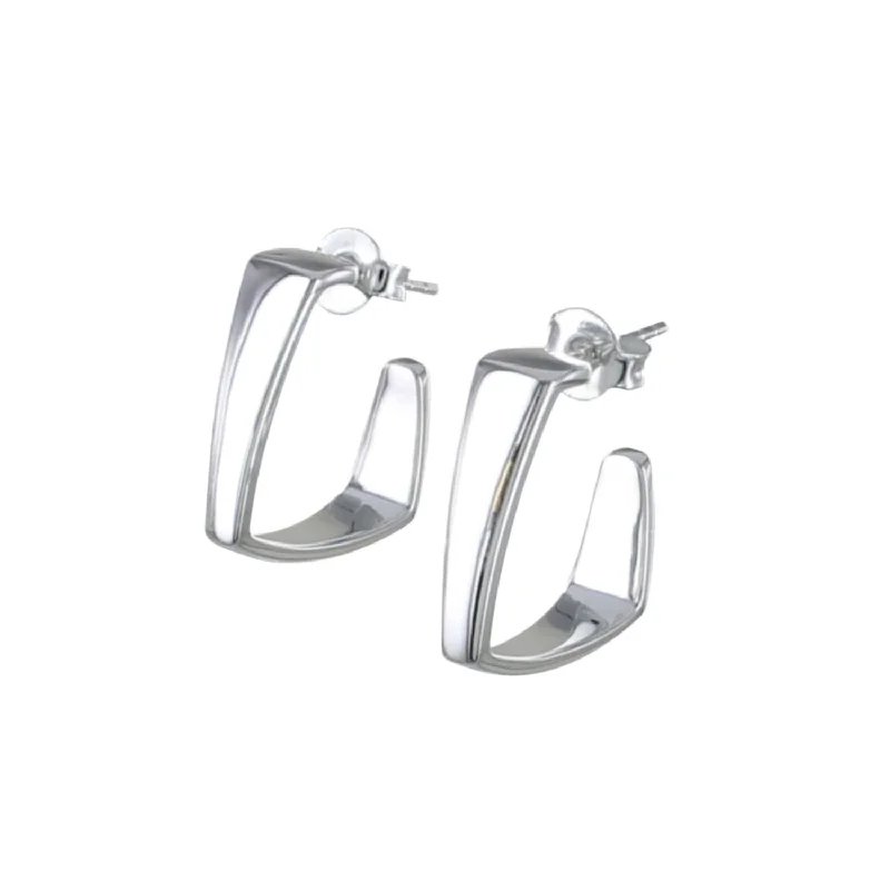 bridal platinum rings for women -Edgy Hoop Earrings