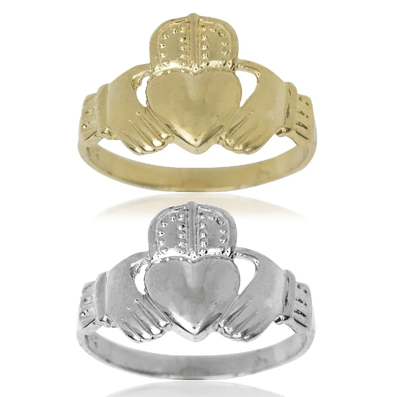 Men's 14k Gold Claddagh Celtic Band Ring