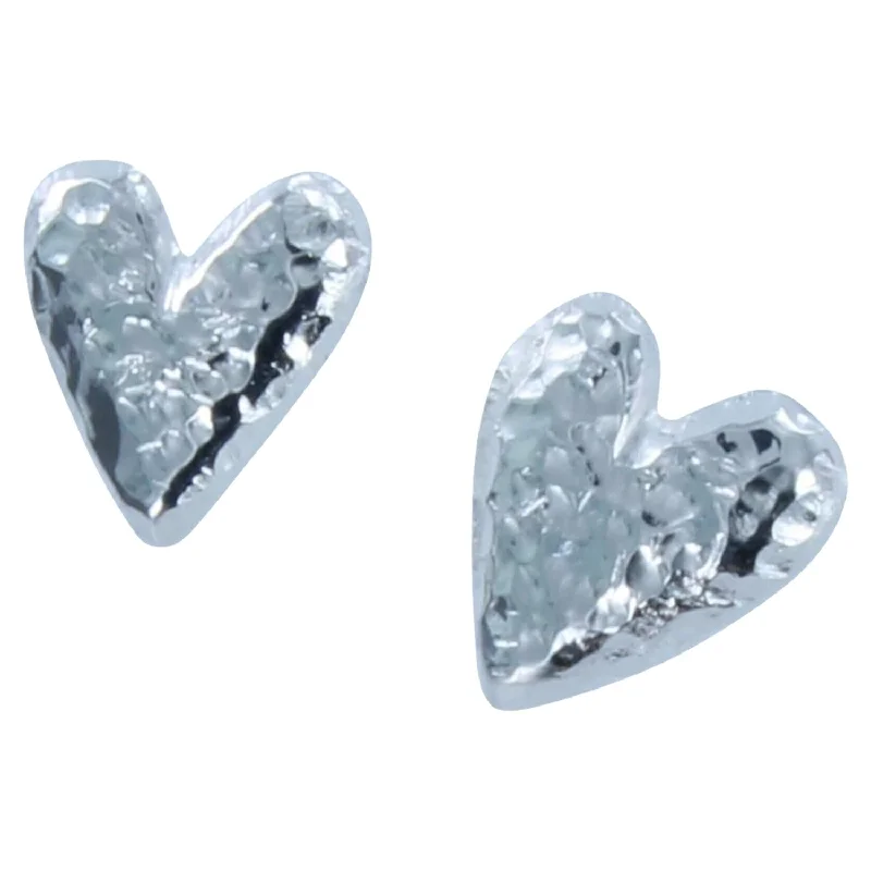 modern stud earrings for women -Melting Heart Sterling Silver Stud Earrings