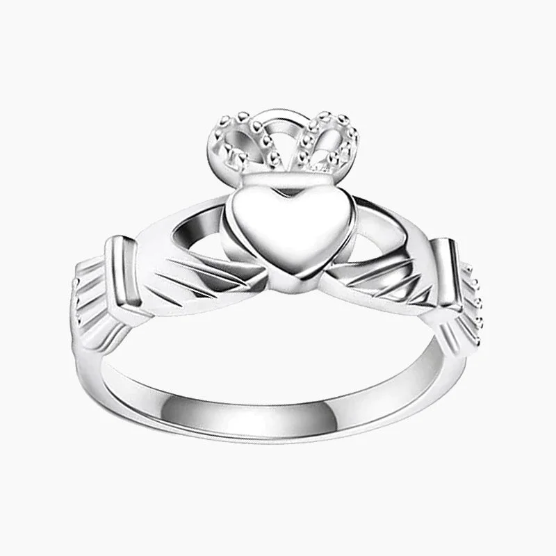 statement engagement rings for women -Celtic Knot Crown Engagement Wedding Ring