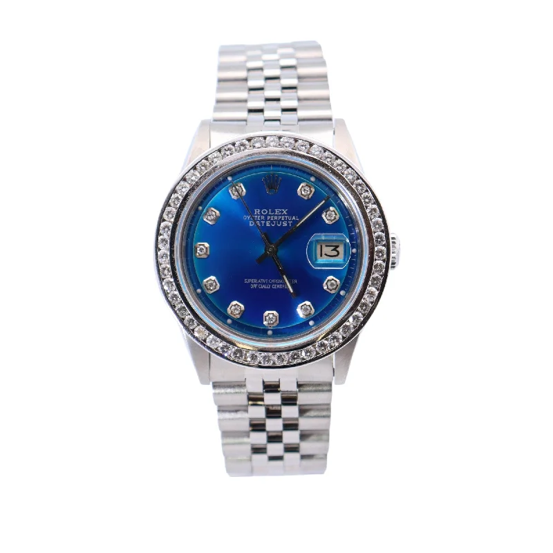 Rolex Datejust 36mm Blue Dial Watch Ref# 16014