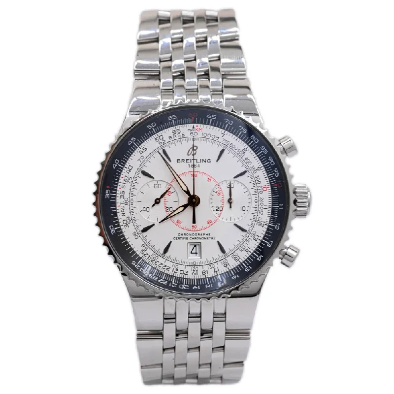 Breitling Men's Montbrilliant Stainless Steel 47mm White Chronograph Dial Watch Reference #: A2334024-G631SS