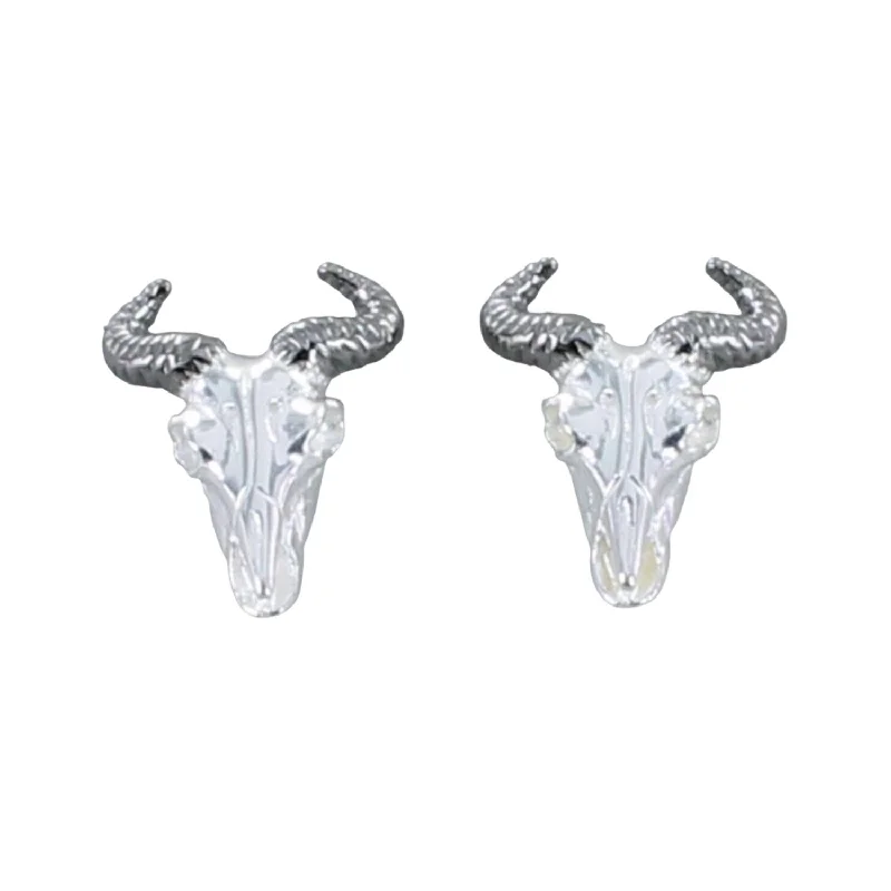 modern stud earrings for women -Wildebeest Sterling Silver Stud Earrings