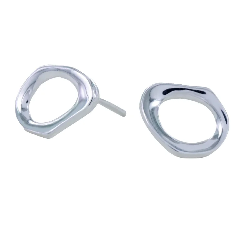 multi-stone rings for women -Sterling Silver Ringlet Stud Earrings