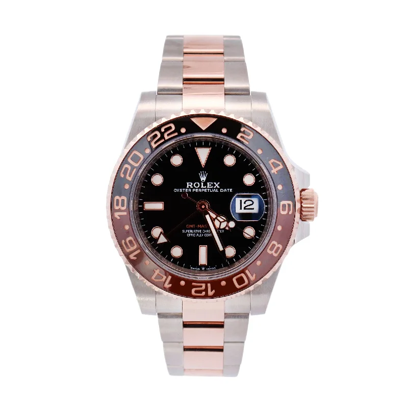 Rolex GMT-Master II "Rootbeer" Two-Tone Rose Gold & Steel 40mm Black Dot Dial Watch Reference#