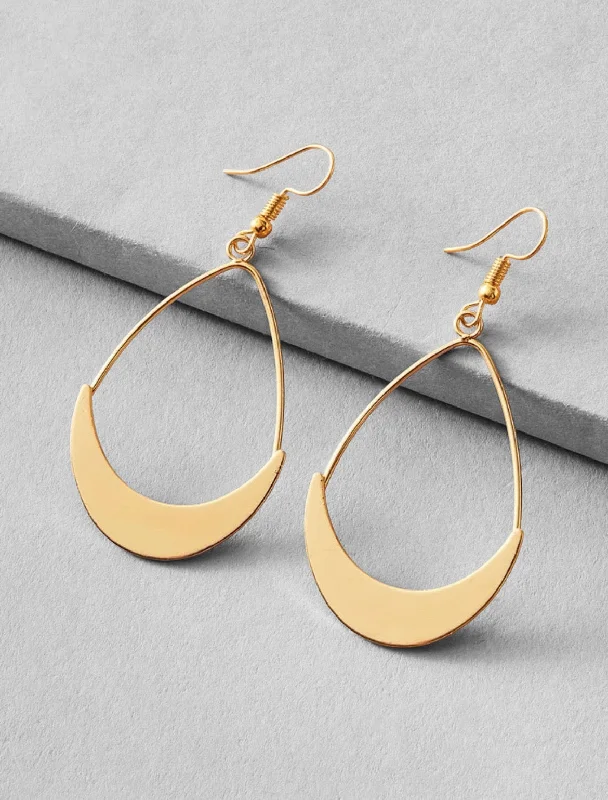 gold hoop earrings for weddings -Beautiful Gold Moon Hoop Earrings