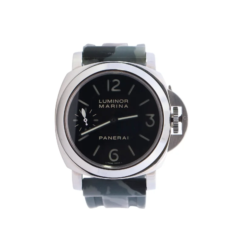 Panerai Luminor Marina Stainless Steel 44mm Black Arabic & Stick Dial Watch Reference# PAM00111