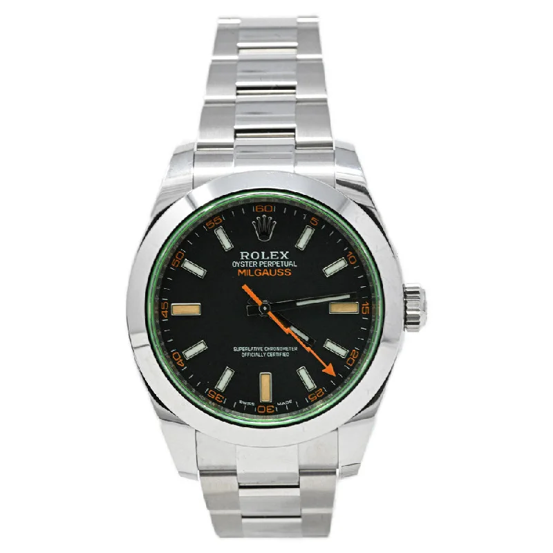 Rolex Milgauss Stainless Steel 40mm Black Stick Dial Watch Reference# 116400GV