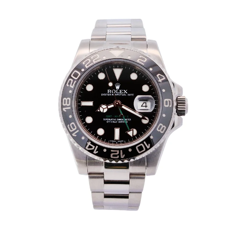 Rolex GMT-Master II Stainless Steel 40mm Black Dot Dial Watch Reference# 116710