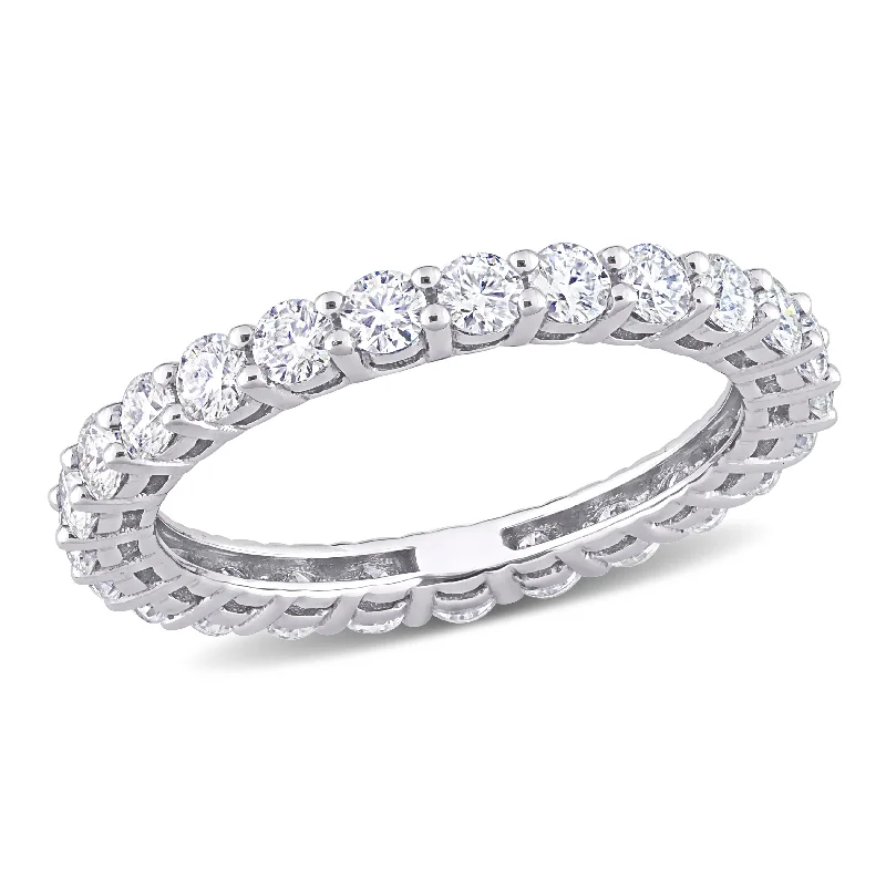 Miadora 1 1/2ct DEW Moissanite Stackable Full-Eternity Band Ring in 10k White Gold