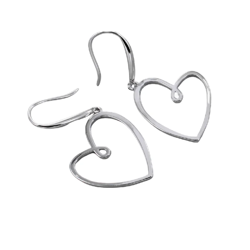 gemstone earrings for women -Looped Heart earrings in Sterling Silver