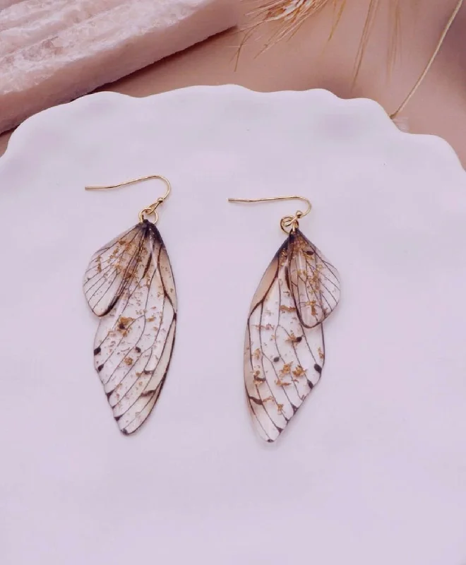 vintage engagement rings for women -Butterfly Wing Earrings