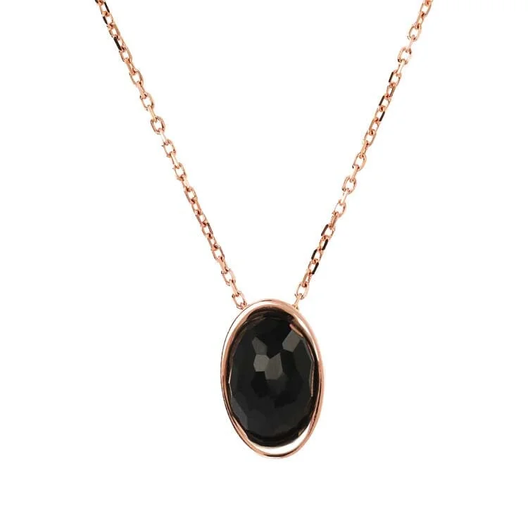 gold necklaces for women -Bronzallure Felicia Black Onyx Necklace