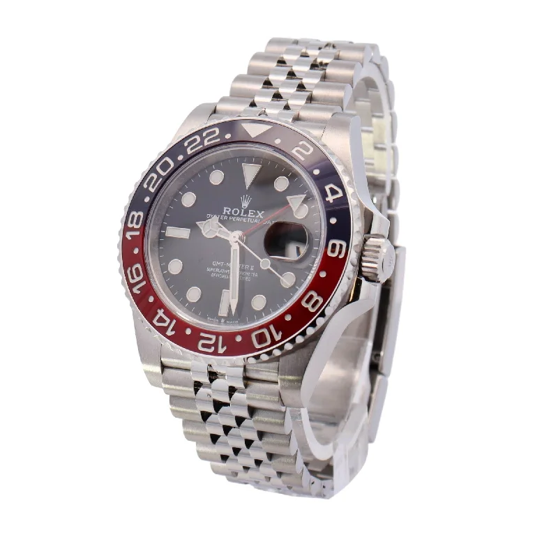 Rolex GMT Master II â€œPepsiâ€ Stainless Steel 40mm Black Dot Dial Watch Reference# 126710BLRO