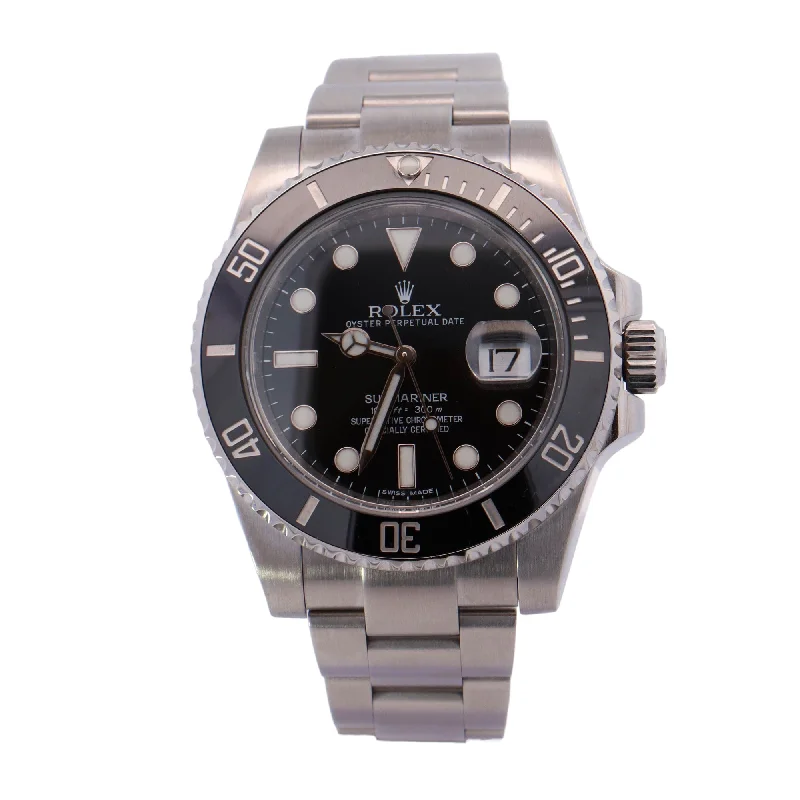 Rolex Submariner Stainless Steel 40mm Black Dot Dial Watch Reference# 16610