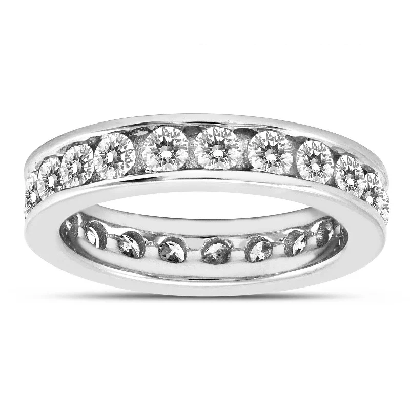 Marquee Certified 2 Carat TW Channel Set Diamond Eternity Band in 14K White Gold