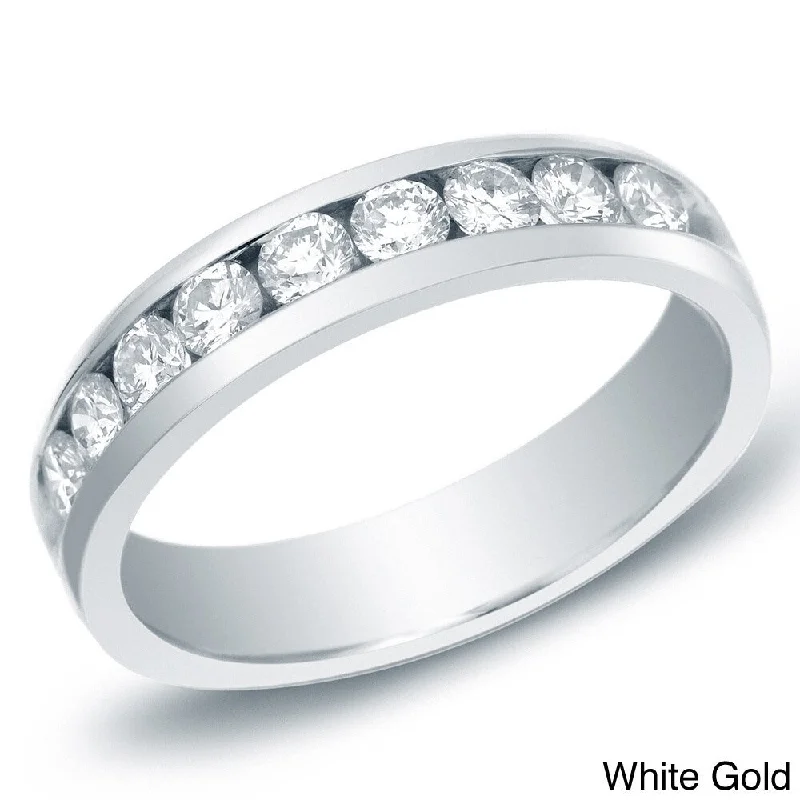 bold engagement rings for women -Auriya Men's 14k Gold 3/4ct TDW Round Diamond Wedding Band